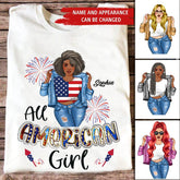 All American Girl 4th of July Shirt, All American Girl Shirt, Independence Day Shirt, 4th of July Gift, Independence Day Gift