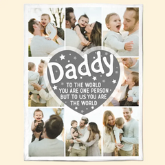 Personalized Custom Blanket - Birthday, Father's Day Gift For Dad - You Are The World