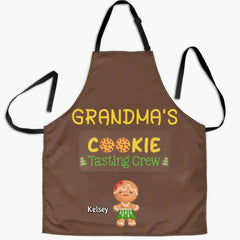 Grandma's Cookie Tasting Crew - Personalized Custom Apron - Christmas, Mother's Day Gift For Grandma, Mom, Family Members