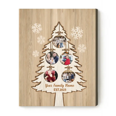 CHRISTMAS TREE PICTURE COLLAGE CANVAS, CHRISTMAS PHOTO GIFT, BEST FAMILY CHRISTMAS GIFTS