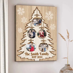 CHRISTMAS TREE PICTURE COLLAGE CANVAS, CHRISTMAS PHOTO GIFT, BEST FAMILY CHRISTMAS GIFTS