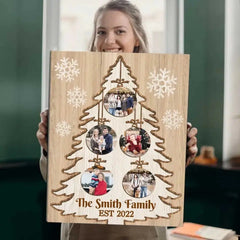 CHRISTMAS TREE PICTURE COLLAGE CANVAS, CHRISTMAS PHOTO GIFT, BEST FAMILY CHRISTMAS GIFTS