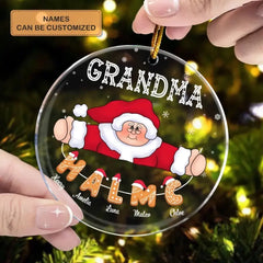 Lovely Grandma Claus - Personalized Custom Mica Ornament - Christmas Gift For Grandma, Grandpa, Family Members