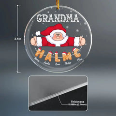 Lovely Grandma Claus - Personalized Custom Mica Ornament - Christmas Gift For Grandma, Grandpa, Family Members