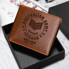 Personalized Australian Armed Forces Leather Wallet Laser QTPN2023169