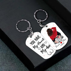 You Have My Heart And My Ass - Personalized Keychain - Valentine Gift For Couple