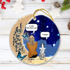 Custom Personalized Memorial Pet Ornament - Best Gift For Dog/Cat Lover - I Love You To The Moon & Back