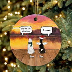 Custom Personalized Xmas Pet Memorial Ornament - Upto 5 Dogs/ Cats - Christmas Memorial Gift For Dog/ Cat Lover