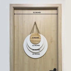 Round Wooden Door Sign, Personalized Gift For Dog & Cat Lovers, Welcome To Our Home, The Humans Just Live Here With Us