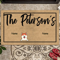 The Peterson's, Home Decor,Welcome Mat, Cool Family Gift, Funny Welcome Mat, Personalized Dog & Cat Lovers Doormat