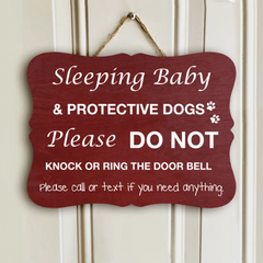 Custom Wooden Signs, Gifts For Dog Lovers, Please Do Not Knock Or Ring Bell Crazy Dogs Will Bark