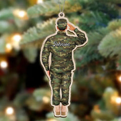 Custom Personalized Christmas Acrylic Ornament - Gift Idea For Veterans/ Father/Family Member