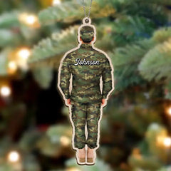 Custom Personalized Christmas Acrylic Ornament - Gift Idea For Veterans/ Father/Family Member