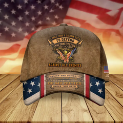 Custom Personalized Veteran Baseball Cap - Gift For Veteran/ Birthday Gift - I Once Took A Solemn Oath To Defend The Constitution