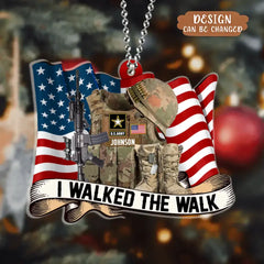 Custom Personalized Veteran Acrylic Ornament - Christmas Gift Idea For Veteran - I Walked The Walk