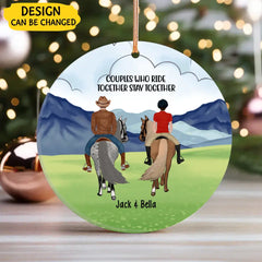 Personalized Ornament, Horse Riding Partners, Gift for Horse Lovers, Gift for Couple, Friends