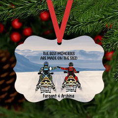 Personalized Metal Ornament, Snowmobiling Partners - Couple And Friends, Gifts For Snowmobile Lovers