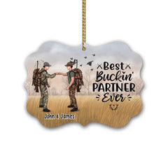 Personalized Ornament, Best Buckin' Partner Ever - Hunting Gift For Couple And Friends, Gift For Hunters