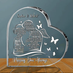 Custom Personalized Memorial Crystal Heart - Best Gift Idea For Couple - I Miss Your Everything