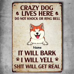 Warning Metal Yard Sign, Gifts For Dog Lovers, Do Not Knock Or Ring The Bell They Will Bark I Will Yell