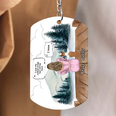 Custom Memorial Dog Mom Aluminum Keychain - Upto 4 Dogs - Memorial Gift Idea For Dog Owners - Don't Cry For Me Mom! I'm Ok