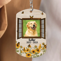 Custom Photo Dog Aluminum Keychain- Upload Photo - Memorial Gift Idea For Dog Lovers - I'm Right Here In Your Heart