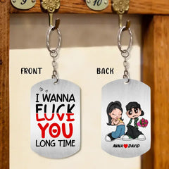 Custom Personalized Couple Aluminum Keychain - Gift Idea For Couple/Him/Her/Valentine's Day - I Love You