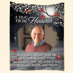 A Hug From Heaven - Personalized Memory Photo Blanket