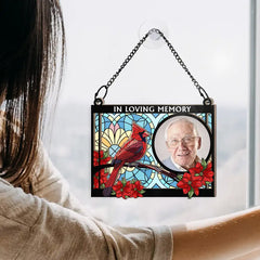 Custom Photo I'm Always With You Memorial Rectangle - Personalized Window Hanging Suncatcher Ornament