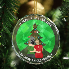 Grow An Old Friend - Personalized Circle Glass Ornament