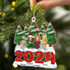 2024 Christmas Family A Whole Lot Of Love - Personalized Wooden Cutout Ornament