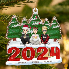 2024 Christmas Family A Whole Lot Of Love - Personalized Wooden Cutout Ornament