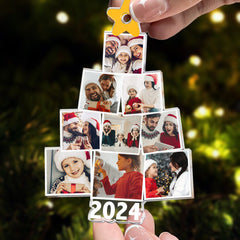 Photo Family Tree Christmas - Personalized Family Photo Ornament