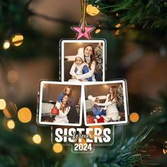 Custom Photo Christmas Family Tree Photo - Personalized Custom Shaped Acrylic Ornament