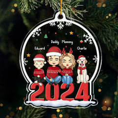 Christmas Is A Time For Family - Family Personalized Custom Ornament - Acrylic Custom Shaped - Christmas Gift Family Members