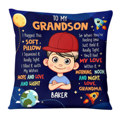 Personalized Gift For Grandson Hug This Pillow 28993