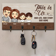 Our Life Our Sweet Home - Family Personalized Custom Key Hanger, Key Holder - Gift For Family Members