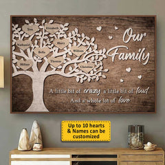 A Little Bit Of Crazy - Personalized Horizontal Poster - Gift For Grandparents