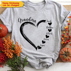 Personalized Sweet Heart Grandma, Nana, Mom Kids Shirt