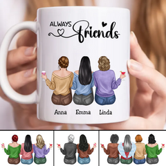 Besties - Always Friends - Personalized Mug