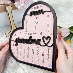 First Mom Now Grandma - Personalized Wooden Plaque