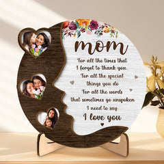 Custom Photo For All The Special Things You Do - Family Personalized Custom 2-Layered Wooden Plaque With Stand - House Warming Gift For Mom, Grandma