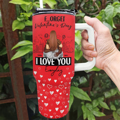 I Love You Everyday - Loving, Anniversary Gift For Couple, Spouse, Husband, Wife - Personalized 40oz Tumbler With Straw