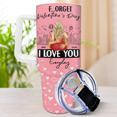 I Love You Everyday - Loving, Anniversary Gift For Couple, Spouse, Husband, Wife - Personalized 40oz Tumbler With Straw