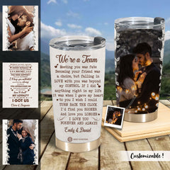 We're A Team Custom Photo Tumbler Gift For Couple