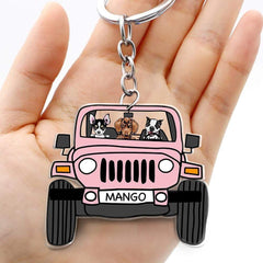 Off Road Dog Cats Keychain Double Sided Design Acrylic Keychain Car For Pet Lovers N304 HN590